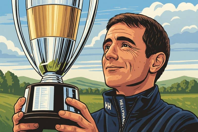 brian hughes holding trophy